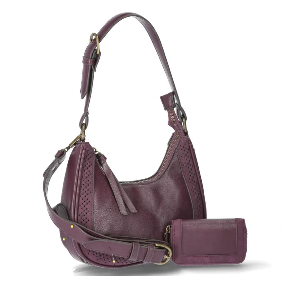 The Pioneer Woman Grace Handbag and Wallet Set, 2-Piece Grapewine